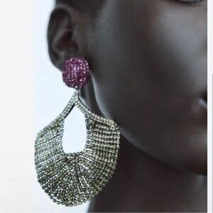 Zara Colored Jewel Earrings Nwt
